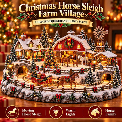 ⌛Last Day 49% OFF🐮 Highland Cow Christmas Farm Village – Lighted Farmhouse Holiday Décor 🎄✨