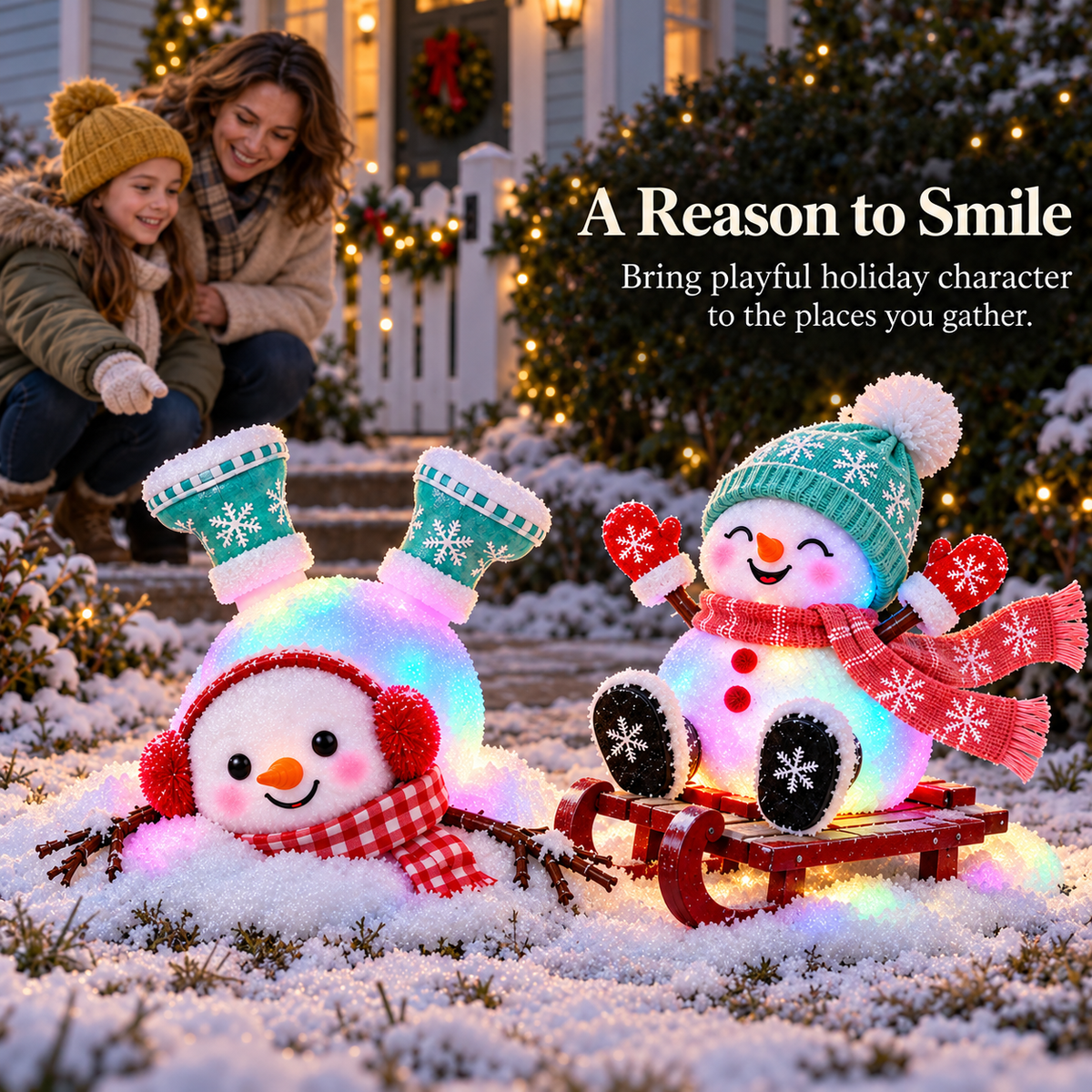☃️✨ Light-Up Christmas Snowman Decorations – 4 Adorable Styles to Brighten Your Holiday Garden! 🎄
