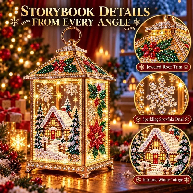 🎄 DIY Light-Up Christmas Diamond Art Lantern Kit – Create Your Own Magical Holiday Glow ✨
