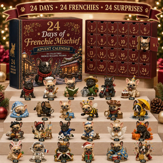 🐶 24-Day French Bulldog Christmas Advent Calendar | 24 Unique Collectible Frenchie Characters with Different Outfits, Personalities🎄✨