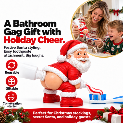 🎅 Cheeky Santa Toothpaste Topper - Funny Christmas Gag Gift 🎄