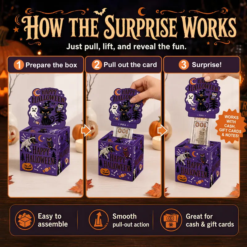 👻Trick or Treat Pull Box – Halloween Cash & Gift Surprise