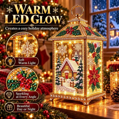 🎄 DIY Light-Up Christmas Diamond Art Lantern Kit – Create Your Own Magical Holiday Glow ✨