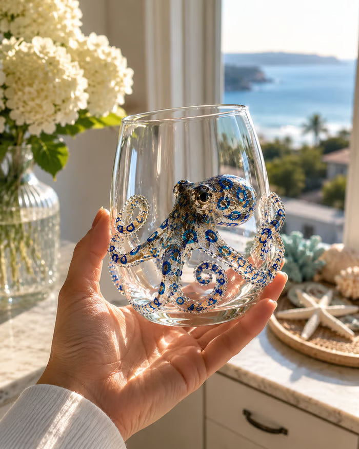 🔥Last Day 49% OFF-🌊Artisanal Blue Ringed Octopus Glassware