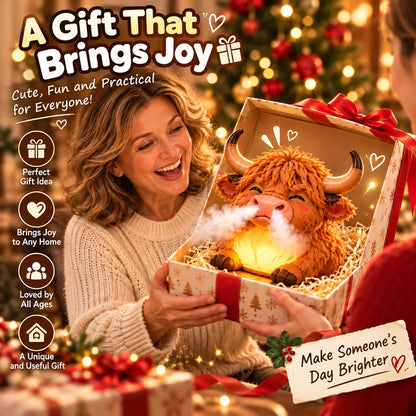 Highland Cow Huff™ – Tap-to-Puff Humidifier & Colorful Night Light