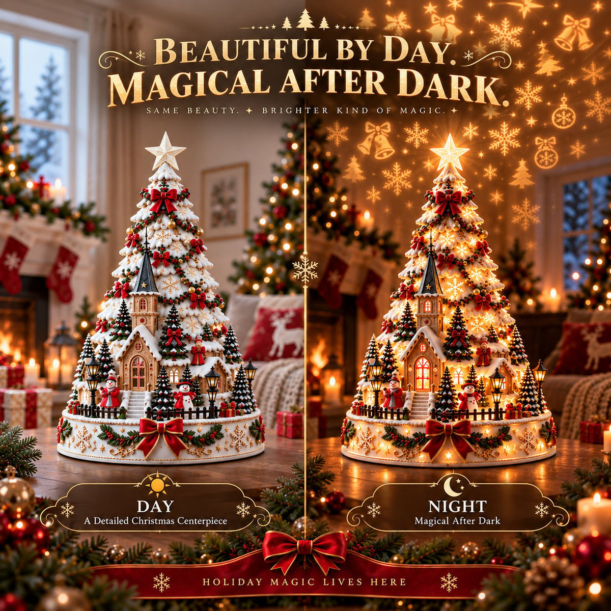 ⏳ Last day to save 49% –🎅 MerryRealm Christmas Village Lightscape Tree