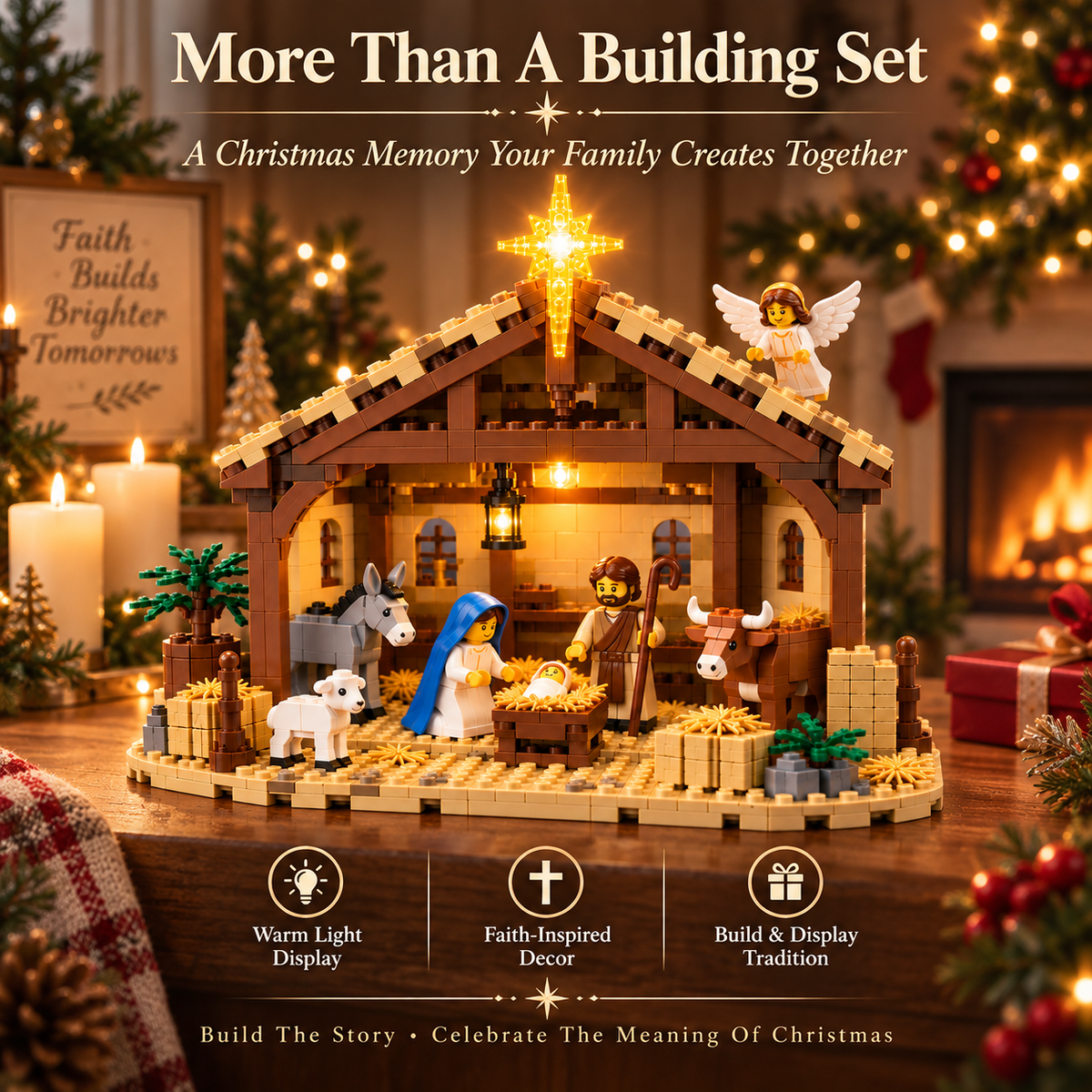 🔥 Build The Christmas Story – Nativity Scene Building Block Set