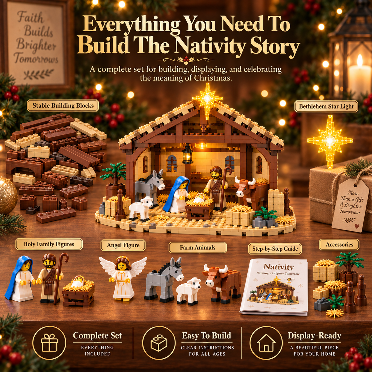 🔥 Build The Christmas Story – Nativity Scene Building Block Set