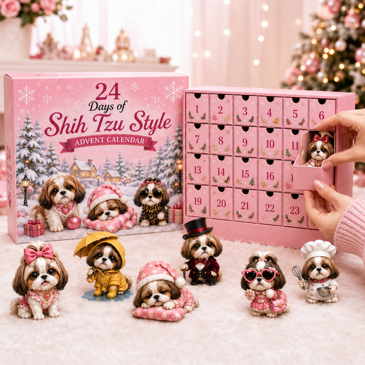 ⏰Limited Stock 50% OFF - 🎀24 Days of Shih Tzu Style Advent Calendar – 24 Unique Shih Tzu Collectibles 🐾