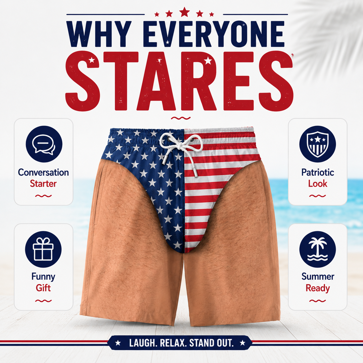 ⚡Men’s Funny Gag Gift Beach Shorts