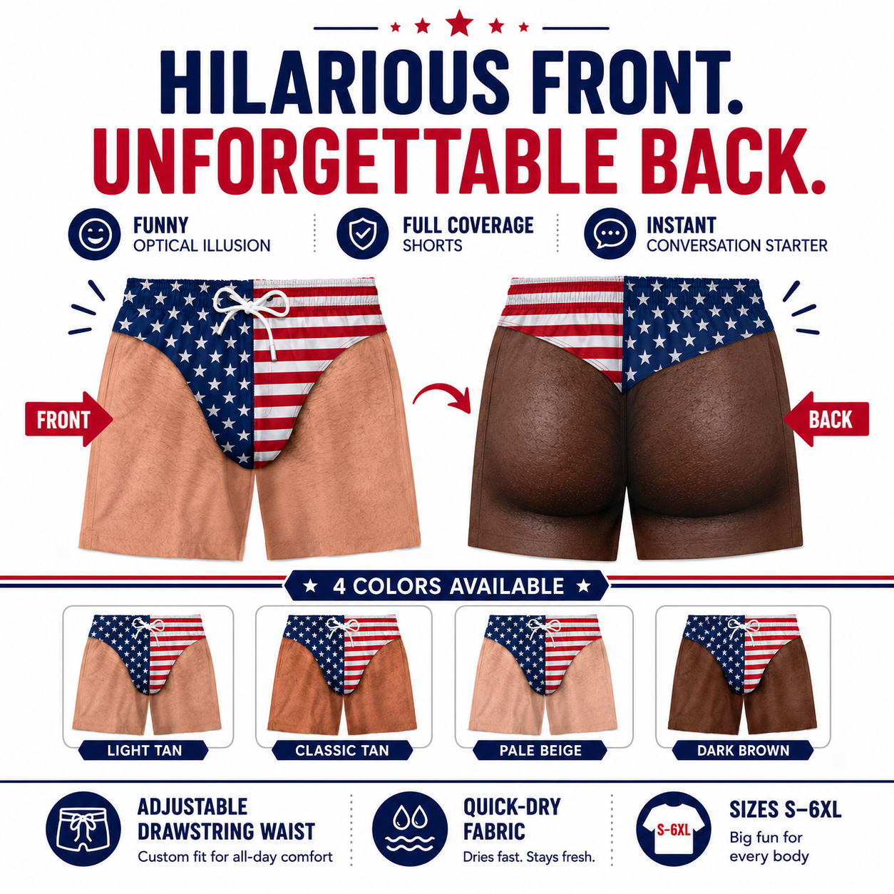 ⚡Men’s Funny Gag Gift Beach Shorts