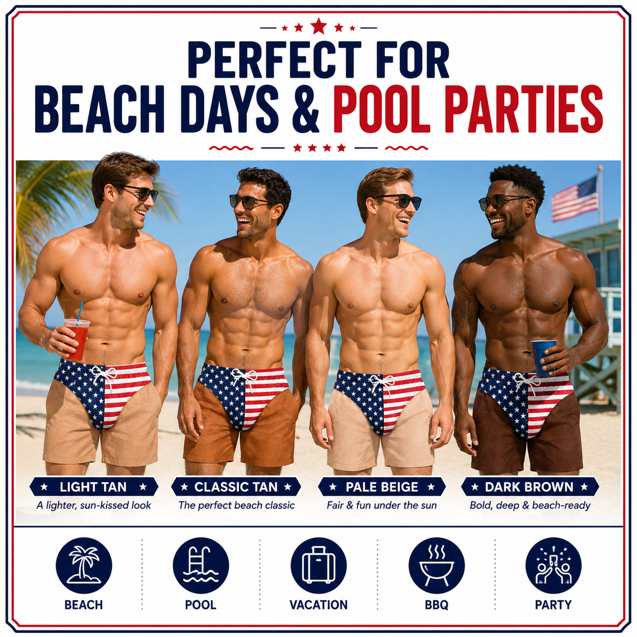 ⚡Men’s Funny Gag Gift Beach Shorts