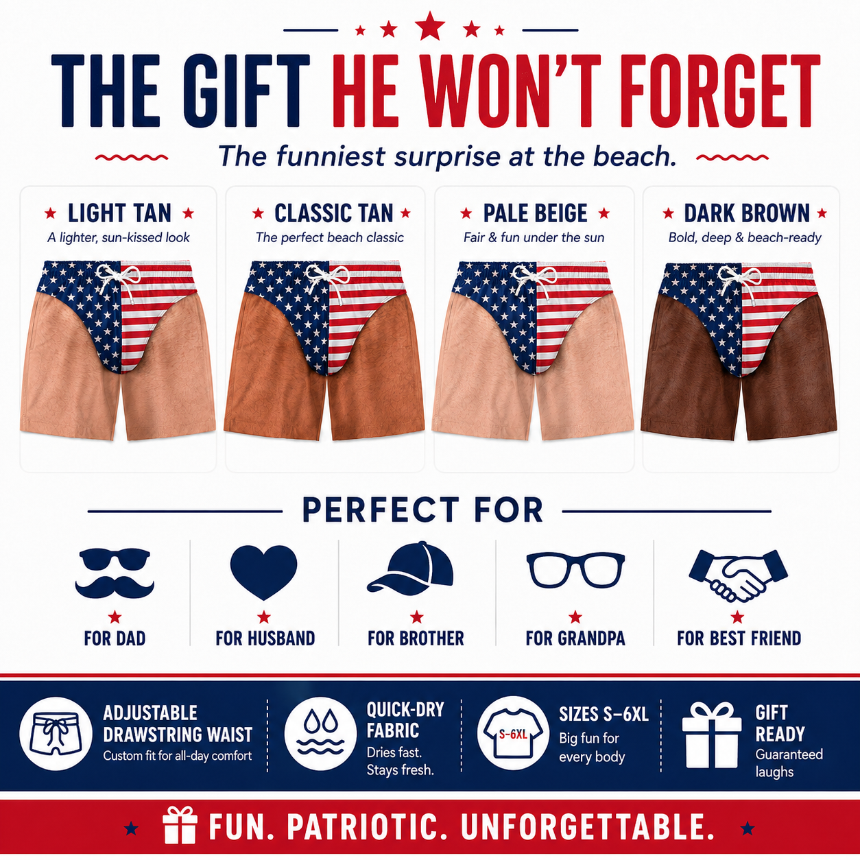 ⚡Men’s Funny Gag Gift Beach Shorts