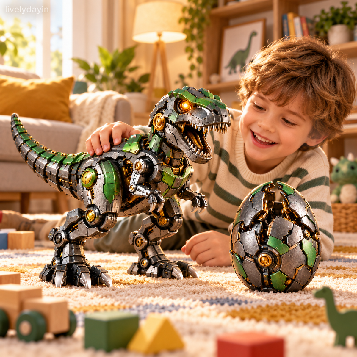 🦖Mechanical T-Rex Egg|🟢From Mysterious Egg to Mighty Robotic Dinosaur