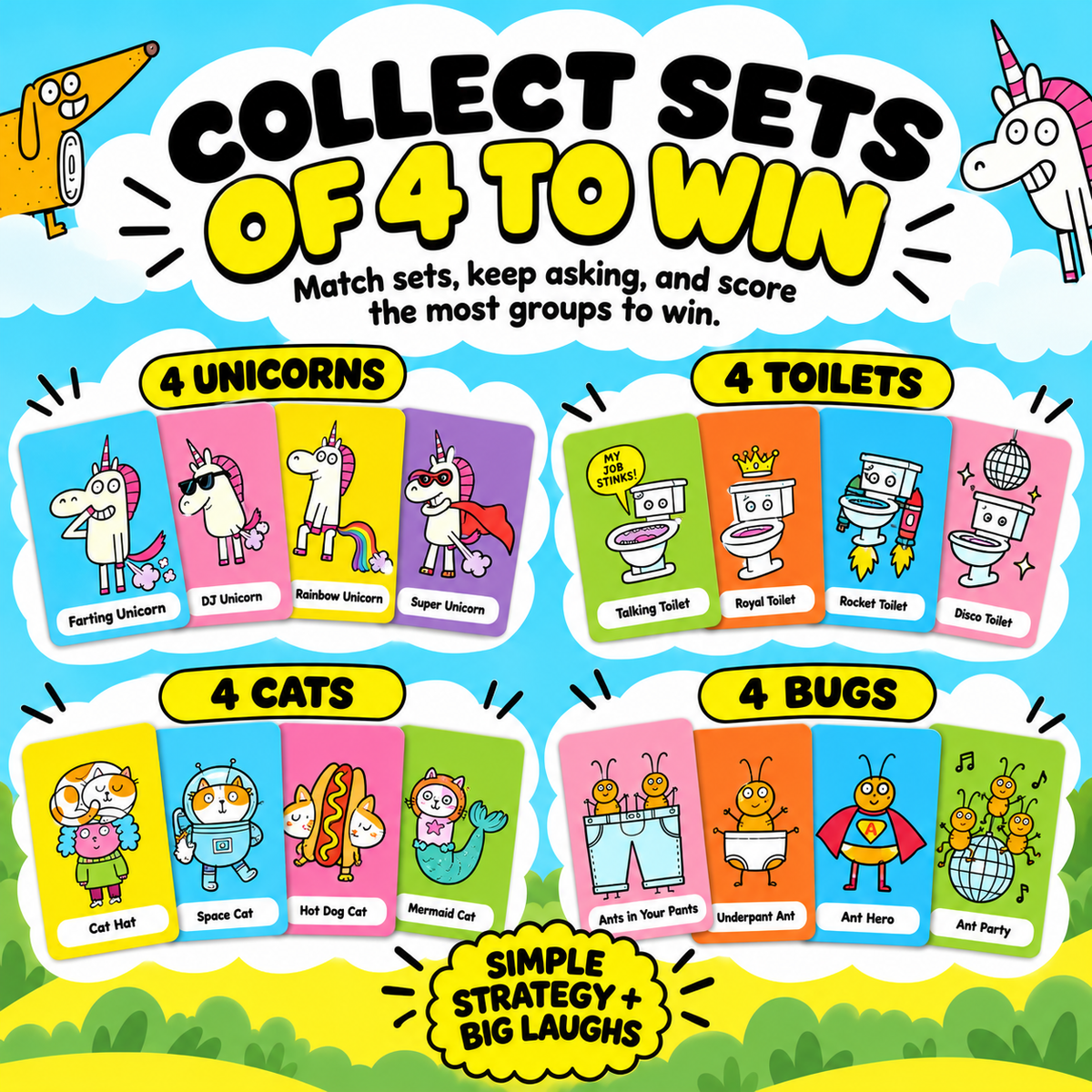 🤣 50% OFF Today! ⏳Super Silly Go Fish Card Game for Kids & Family Game Night