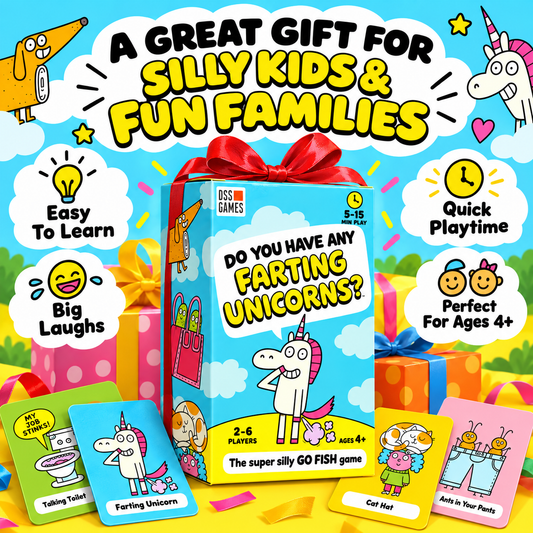 🤣 50% OFF Today! ⏳Super Silly Go Fish Card Game for Kids & Family Game Night