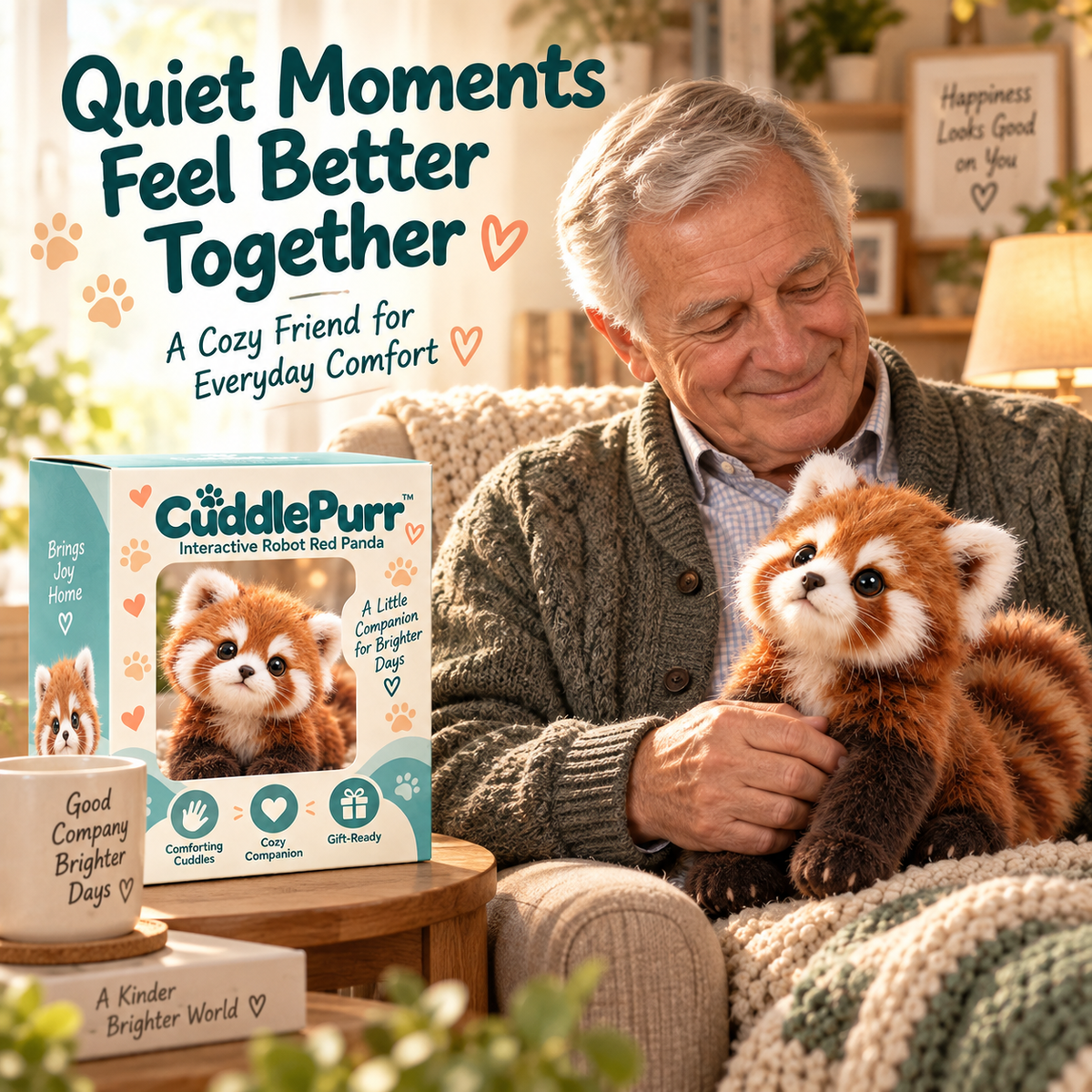 🐾🧸 CuddlePurr™ Red Panda Interactive Plush Toy – Cute Companion Stuffed Animal for Kids
