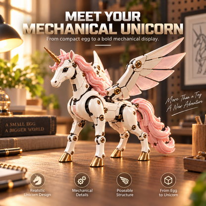 🔥Last Day 60% OFF🦄 2-in-1 Transforming Mechanical Unicorn Egg – Winged Fantasy Figure