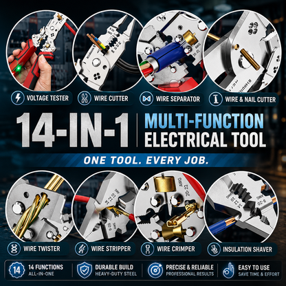 2026 Upgraded 14-in-1 Wire Stripper with Voltage Tester