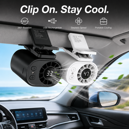🔥8400+ sold🌀Car Clip Fan with 360° Rotation & USB Rechargeable