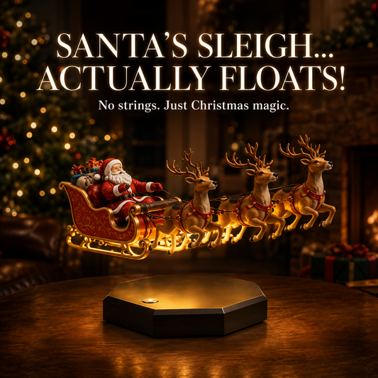 Magnetic Floating Santa Sleigh with 4 Reindeer