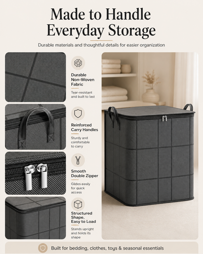 ✨Large-Capacity Zippered Storage Bag – Declutter Bedding, Clothes & More