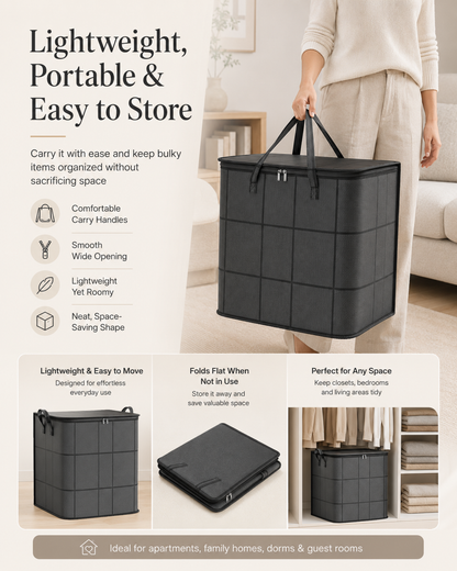 ✨Large-Capacity Zippered Storage Bag – Declutter Bedding, Clothes & More
