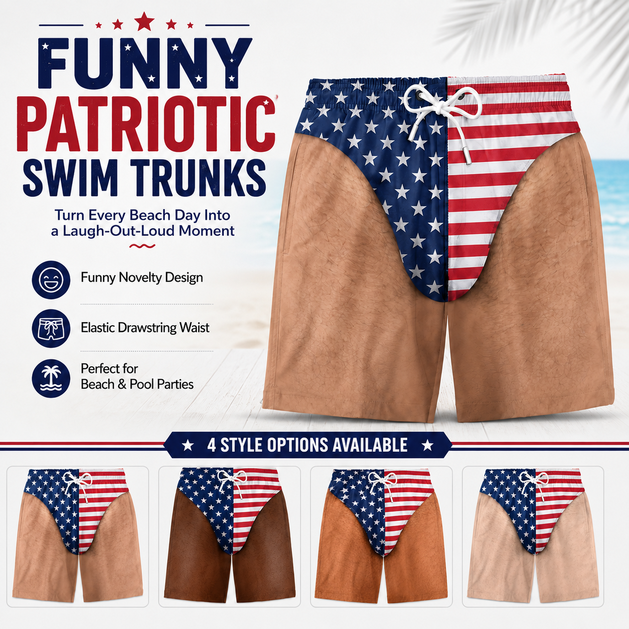 ⚡Men’s Funny Gag Gift Beach Shorts