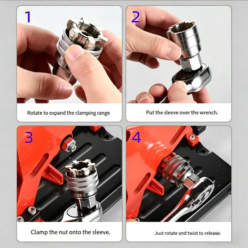 🔧 Multi-Use Socket Wrench, Durable Repair Tool for Home & Auto Maintenancedeal Father's Day Gift