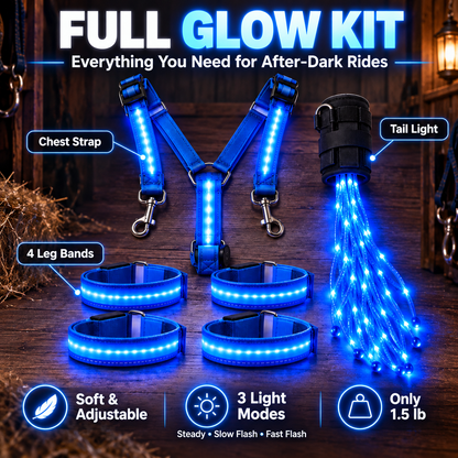 🏇LED Horse Night Riding Lights – Full-Body Glow Kit with Enhanced Visibility & 12 Lighting Modes✨