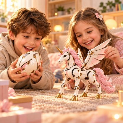 🔥Last Day 60% OFF🦄 2-in-1 Transforming Mechanical Unicorn Egg – Winged Fantasy Figure