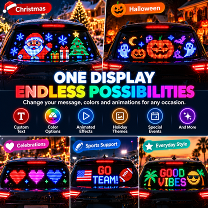🔥 Custom LED Car Display – Text, Colors & Dynamic Animations