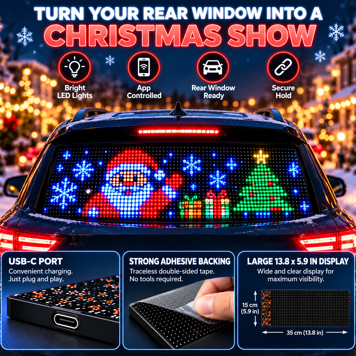 🔥 Custom LED Car Display – Text, Colors & Dynamic Animations