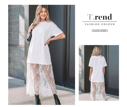 Women's Loose-fit Lace Patchwork Dress