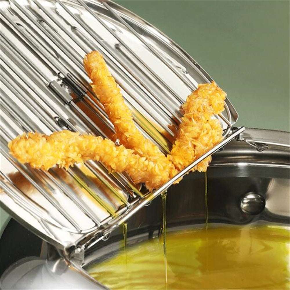 🍤🔥 Japanese Tempura Frying Pot – Oil-Saving Stainless Steel Fryer with Temperature Control! ✨