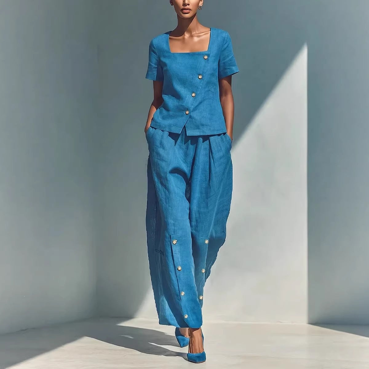 Tailored Linen Two-Piece Set