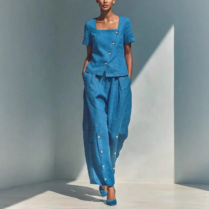 Tailored Linen Two-Piece Set