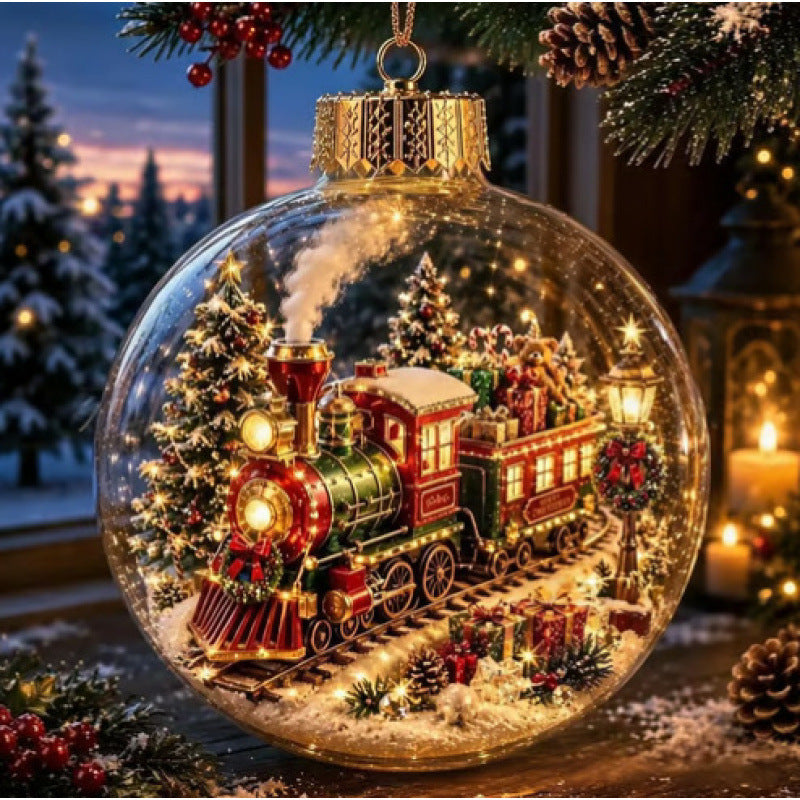 🎄 Mini Christmas Diorama Ornament – Portable Holiday Scene Ball ✨