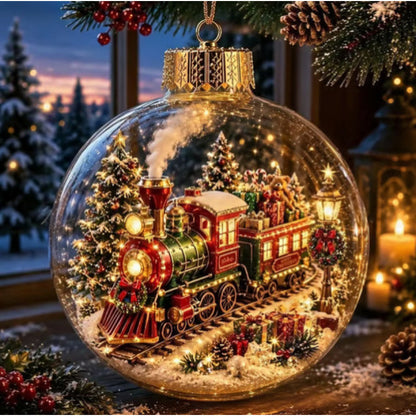 🎄 Mini Christmas Diorama Ornament – Portable Holiday Scene Ball ✨
