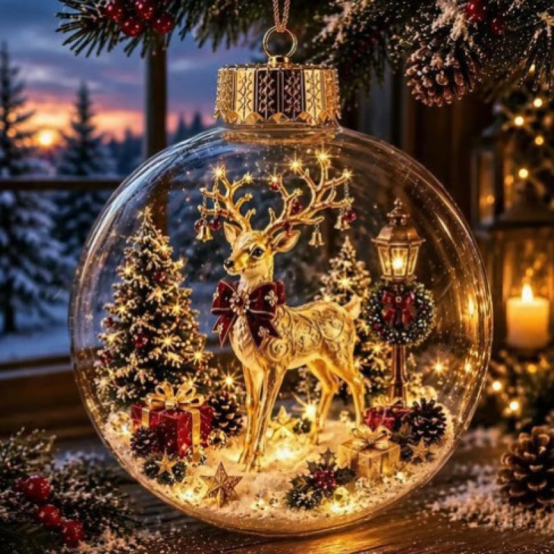 🎄 Mini Christmas Diorama Ornament – Portable Holiday Scene Ball ✨