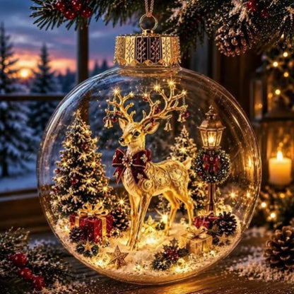 🎄 Mini Christmas Diorama Ornament – Portable Holiday Scene Ball ✨