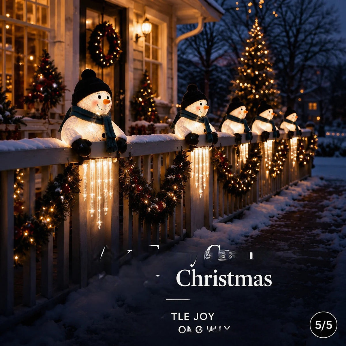 ☃️ WinterGlow Snowman Icicle Lights – Magical Christmas Hanging Decor ✨