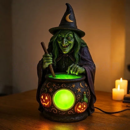 🧙‍♀️ Enchanted Witch Lantern Lamp – Spooky Halloween Table Decor 🎃✨