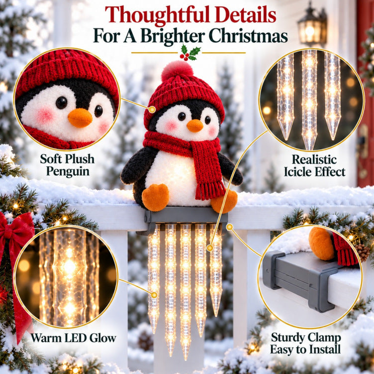 ☃️ WinterGlow Snowman Icicle Lights – Magical Christmas Hanging Decor ✨