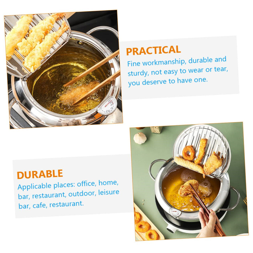 🍤🔥 Japanese Tempura Frying Pot – Oil-Saving Stainless Steel Fryer with Temperature Control! ✨