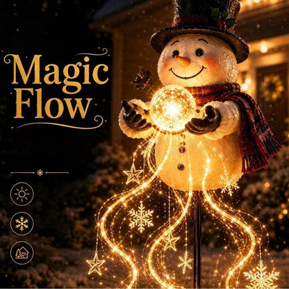 ☃️ Snowman Magic Fountain Garden Light – Festive Winter Glow ✨