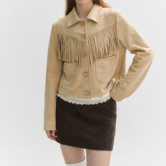 Women’s Vintage Suede Fringe Jacket