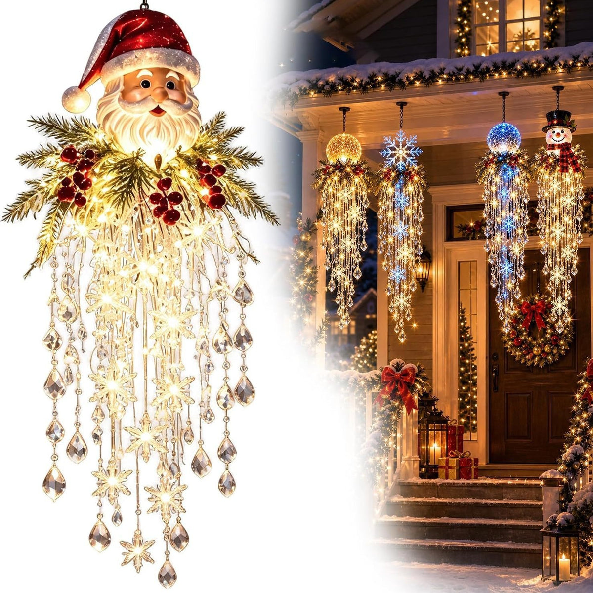 ❄️ Cascading Christmas Waterfall Lights – Festive Outdoor Hanging Decor ✨