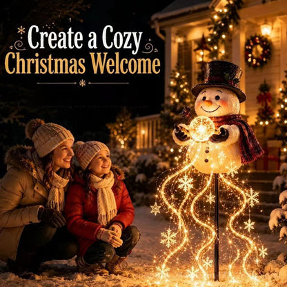 ☃️ Snowman Magic Fountain Garden Light – Festive Winter Glow ✨