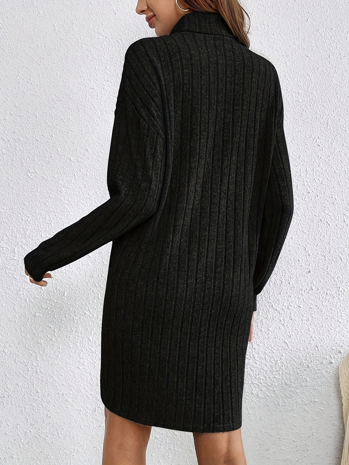 Casual Turtleneck Knit Dress – Fall/Winter Women's Style